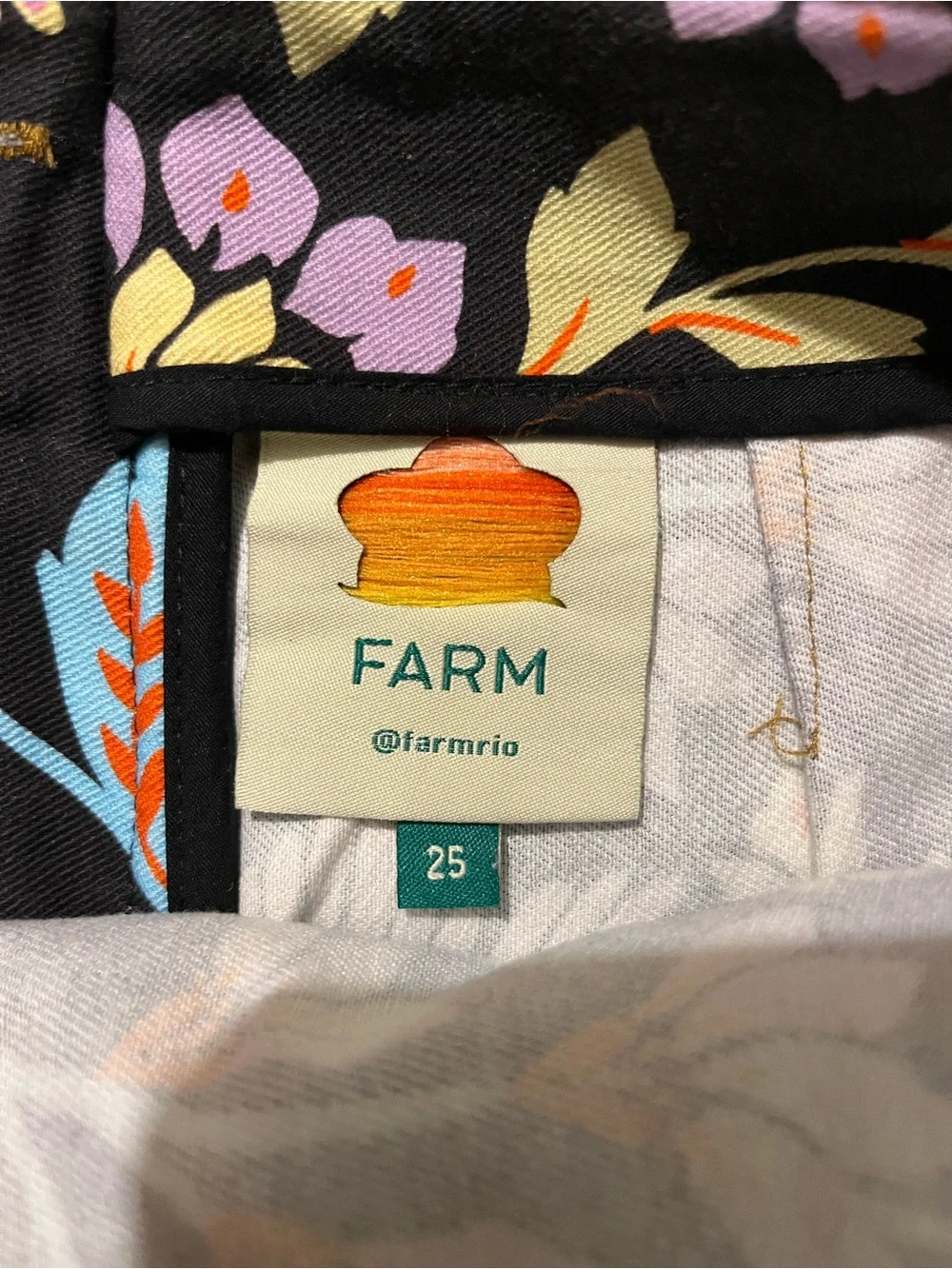 Farm Rio Flowery Black Mini Skirt, Size 25